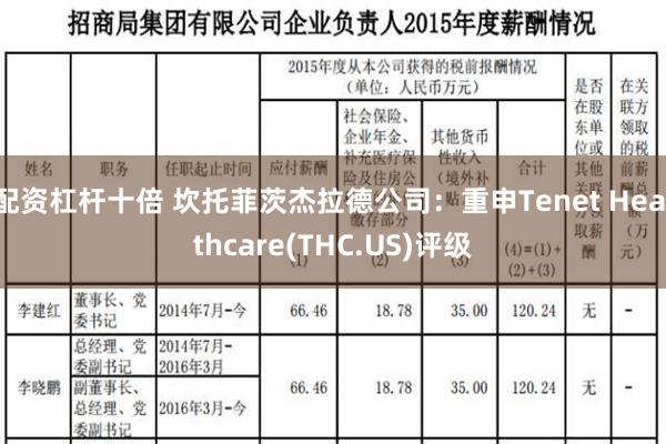 配资杠杆十倍 坎托菲茨杰拉德公司：重申Tenet Healthcare(THC.US)评级