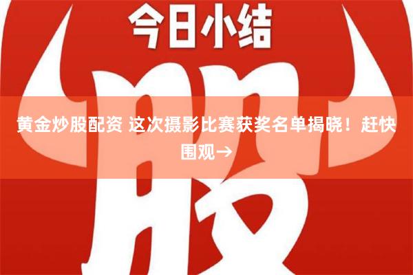 黄金炒股配资 这次摄影比赛获奖名单揭晓！赶快围观→